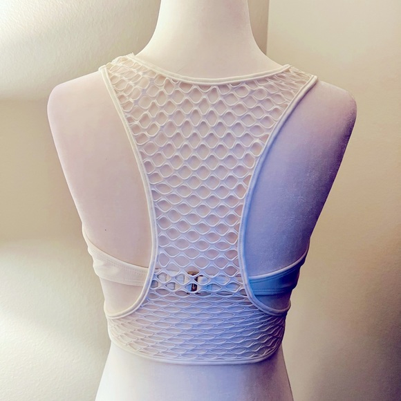 Stylish Luli Fama, two piece bikini, tube top with net overlay, cheeky bottom - Picture 3 of 7